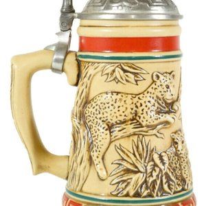 Avon Beer Stein "Endangered Species; Jaguar" Cermarte Handcrafted in Brazil 1991
